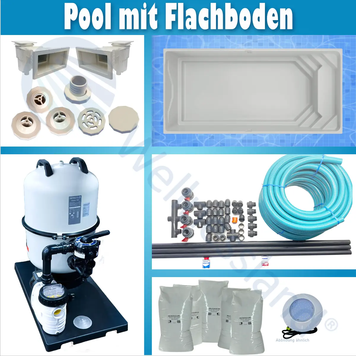 GFK Pool mit Flachboden